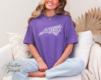 North Carolina State Map Shirt, North Carolina Trip Shirt, North Carolina Souvenir, North Carolina Travel Gift, North Carolina Pride T-Shirt