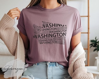 Washington State Shirt, Washington Map Shirt, Washington Lover T-Shirt, Washington Souvenir, Washington Gift, Washington Travel Shirt