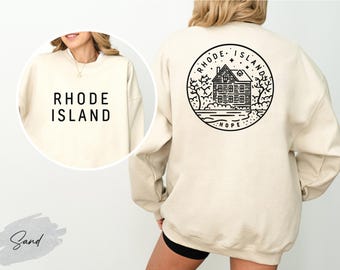 Rhode Island Sweatshirt, Rhode Island Crewneck, Rhode Island Lover Gift, Rhode Island Travel Souvenir, Rhode Island Pride Sweatshirt