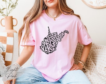 West Virginia State Shirt, West Virginia Map Shirt, West Virginia Lover Shirt, West Virginia Souvenir, West Virginia Gift, West Virginia Tee