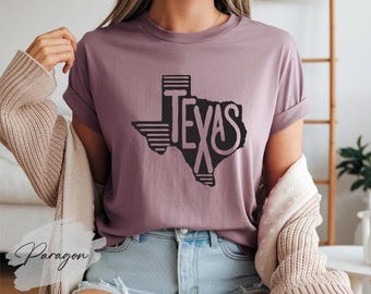 Texas State Map Shirt, Texas Lover Shirt, Western Graphic Tee, Texas Souvenir, Texas Travel Shirt, Texas Gift, Texas Cowboy Tee, Texas Pride