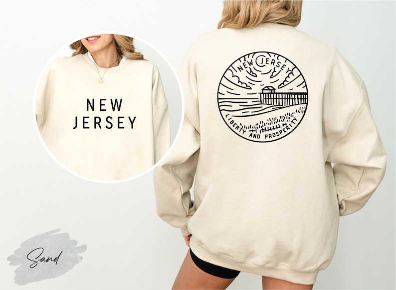 New Jersey State Sweatshirt, New Jersey Pride Crewneck, New Jersey Lover Gift, New Jersey Travel Souvenir, Cozy New Jersey Sweatshirt image 3