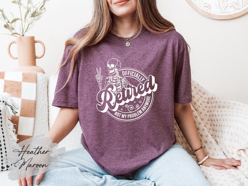 Halloween Officially Retired Tshirt, Retirement Party Halloween, Funny Grandpa Shirt, Halloween Grandma Gift, Funny Skeleton Shirt, Shirts image 3