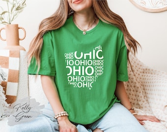 Ohio State Map Shirt, Ohio Lover Shirt, Ohio Souvenir, Ohio Travel Gift, Ohio Birthday T-Shirt, Ohio Pride Graphic Tee, Buckeye State Tee