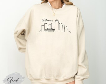 Phoenix Skyline Sweatshirt, Phoenix Travel Gift, Phoenix Souvenir, Phoenix City Crewneck, Phoenix Cityscape Pullover, Phoenix Pride Crewneck