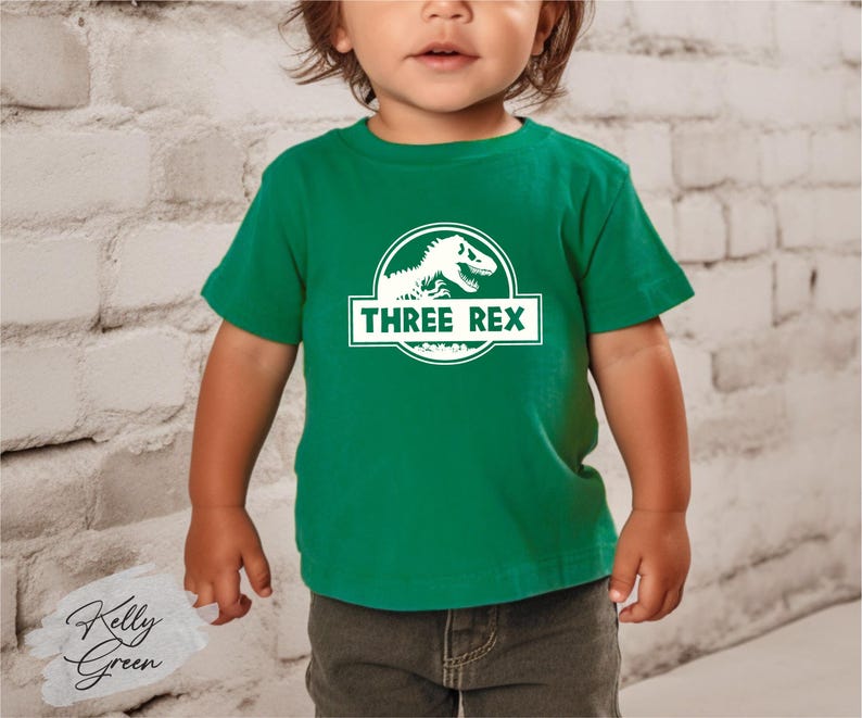 Three Rex Shirt, Three Years Old Shirt, Third Birthday Shirt, Dinosaur Family Shirt, Dinosaur Lover Shirt, 3rd Birthday Gift, Little Brother zdjęcie 1