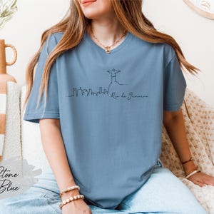 Rio de Janeiro Line Art Shirt, Rio de Janeiro Skyline Shirt, Rio de Janeiro Souvenir, Rio de Janeiro Trip Shirt, Brazilian City Shirt