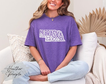 Nebraska State Shirt, Nebraska Map Shirt, Nebraska Lover T-Shirt, Nebraska Souvenir, Nebraska Birthday Shirt, Nebraska Gift, Nebraska Travel