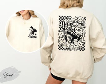 Unisex hair Stylist Sweatshirt, Custom name hair stylist , Gift for Hair Stylist, Hairdresser Shirt, Hairdresser Gift, Licensed Hairapist