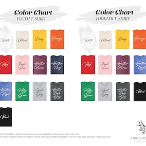 the color chart for a women's shirt