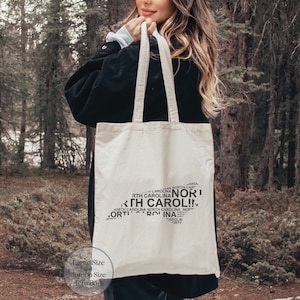 North Carolina Tote Bag, North Carolina Map Tote Bag, North Carolina Lover Tote Bag. North Carolina Souvenir, North Carolina Trip Tote Bag
