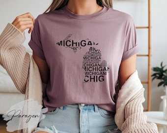 Michigan State Shirt, Michigan Map Shirt, Michigan Lover T-Shirt, Michigan Souvenir, Michigan Travel Shirt, Michigan Gift, Michigan Home Tee