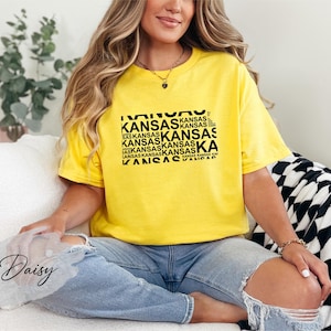 Kansas State Map Shirt, Kansas Lover Shirt, Kansas Travel Shirt, Kansas Pride Shirt, Kansas Souvenir, Kansas Trip T-shirt, Kansas Local Gift