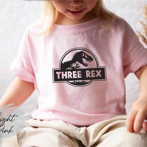 Three Rex Shirt, Three Years Old Shirt, Third Birthday Shirt, Dinosaur Family Shirt, Dinosaur Lover Shirt, 3rd Birthday Gift, Little Brother zdjęcie 4