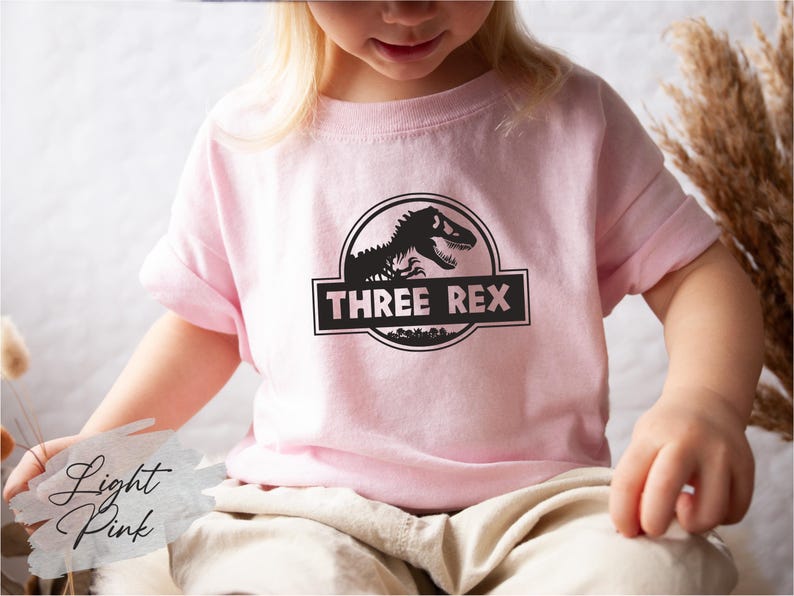 Three Rex Shirt, Three Years Old Shirt, Third Birthday Shirt, Dinosaur Family Shirt, Dinosaur Lover Shirt, 3rd Birthday Gift, Little Brother zdjęcie 4