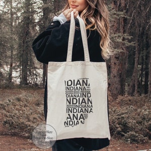 Indiana Tote Bag, Indiana Map Tote Bag, Indiana Souvenir, Indiana Lover Tote Bag, Indiana Trip Tote Bag, Indiana Travel Tote, Indiana Gift