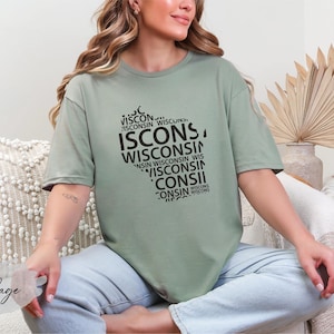 Wisconsin State Shirt, Wisconsin Map Shirt, Wisconsin Lover Tee, Wisconsin Travel Shirt, Wisconsin Souvenir, Wisconsin Gift, Wisconsin Tee