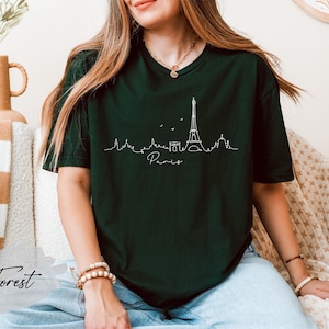 Paris Line Art Shirt, Paris Skyline Shirt, Paris Lover Shirt, Paris Souvenir, Paris Trip Shirt, Paris Travel Shirt, Paris Vacation Shirt image 4