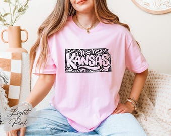 Kansas State Shirt, Kansas Map Shirt, Kansas Lover Shirt, Kansas Travel Shirt, Kansas Birthday Shirt, Kansas Souvenir, Kansas Gift