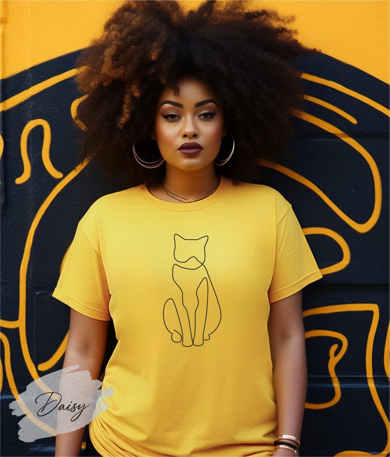 Cat Line Art Shirt, Cat Silhouette Shirt, Cat Lover Shirt, Minimalist Cat Tee, Cat Mom Shirt, Cat Dad Shirt, Cat Lover Gift, Cat Drawing Tee image 3