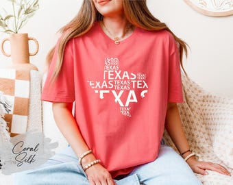 Texas State Map Shirt, Texas Lover Shirt, Western Shirt, Texas Souvenir, Texas Travel T-Shirt, Texas Gift, Texas Cowboy Shirt, Texas Pride