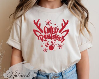 Cute Christmas Reindeer Shirt for Kids, Toddler Xmas Reindeer Outfit, Baby Reindeer Shirt, Baby Christmas Shirt, Holiday Shirt for Kids