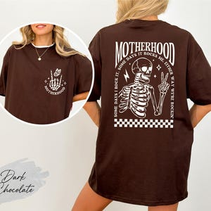 Funny Halloween Mom Shirt, Motherhood Halloween Shirt, Rocking Motherhood Shirt, New Mom Halloween tee, Halloween Mom Shirt, Funny Mom Gift image 1