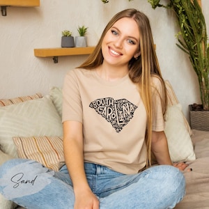 South Carolina State Map Shirt, South Carolina Travel Gift, South Carolina Lover Shirt, South Carolina Souvenir, SC Trip Tee, Palmetto State