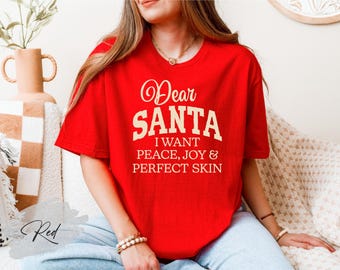 Dear Santa Aesthetics T-shirt, Cheeky Med Spa Gift, Cosmetologist Holiday T-Shirt, Makeup artist Shirt, Esthetician Xmas Shirt