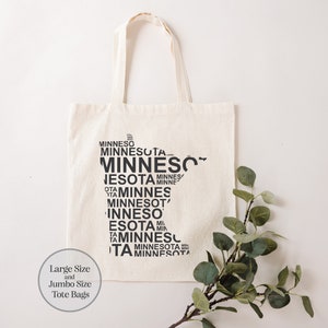 Minnesota Tote Bag, Minnesota Map Tote Bag, Minnesota Lover Tote Bag, Minnesota Souvenir, Minnesota Trip Tote Bag, Minnesota Gift Bag zdjęcie 1