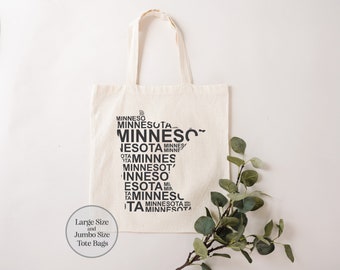 Minnesota Tote Bag, Minnesota Map Tote Bag, Minnesota Lover Tote Bag, Minnesota Souvenir, Minnesota Trip Tote Bag, Minnesota Gift Bag