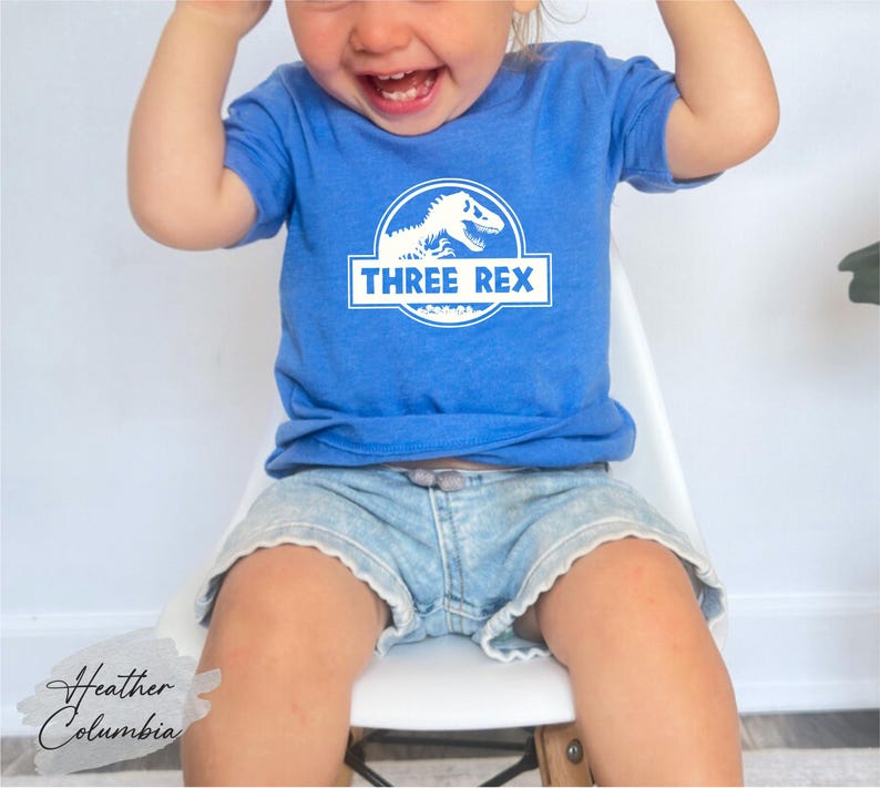 Three Rex Shirt, Three Years Old Shirt, Third Birthday Shirt, Dinosaur Family Shirt, Dinosaur Lover Shirt, 3rd Birthday Gift, Little Brother zdjęcie 2