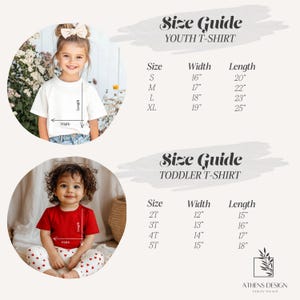 a child's size guide for a toddler