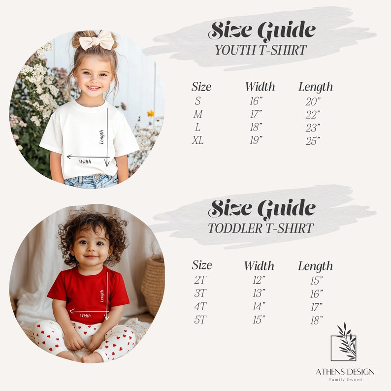 a child's size guide for a toddler