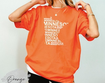 Minnesota State Shirt, Minnesota Map Shirt, Minnesota Lover Tee, Minnesota Souvenir, Minnesota Gift, Minnesota Travel Shirt, Minnesota Tee