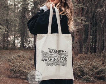 Washington Tote Bag, Washington Map Tote Bag, Washington Souvenir, Washington Trip Tote Bag, Washington Lover Tote Bag, Washington Travel