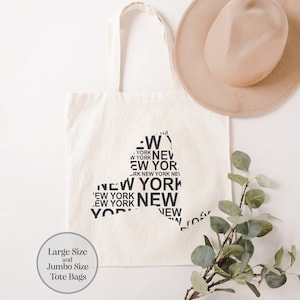 New York Tote Bag, New York Map Tote Bag, New York Trip Tote Bag, New York Souvenir, New York Lover Tote Bag, New York Gift Bag