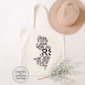 New Jersey Tote Bag, New Jersey Map Tote Bag, New Jersey Souvenir, New Jersey Trip Tote Bag, New Jersey Lover Tote Bag, New Jersey Travel