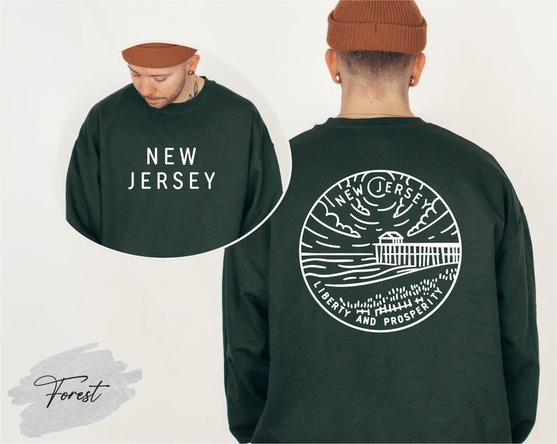 New Jersey State Sweatshirt, New Jersey Pride Crewneck, New Jersey Lover Gift, New Jersey Travel Souvenir, Cozy New Jersey Sweatshirt image 2