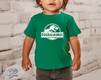 Fourasaurus Shirt, Boys 4th Birthday Shirt, Kids 4th Birthday Shirt, Dinosaur Kids Shirt, Dinosaur Lover Shirt, Dinosaur Family Shirt