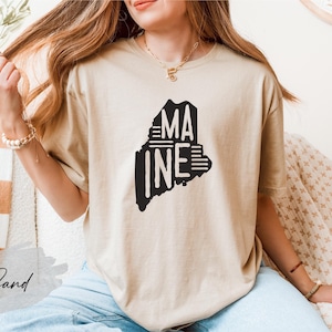 Maine State Map Shirt, Maine Lover Shirt, Maine Travel Shirt, Maine Souvenir, Maine Graphic T-shirt, Maine Trip Gift, Maine Pride Shirt