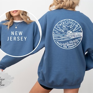 New Jersey State Sweatshirt, New Jersey Pride Crewneck, New Jersey Lover Gift, New Jersey Travel Souvenir, Cozy New Jersey Sweatshirt image 1