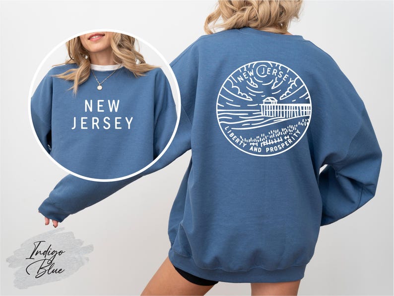 New Jersey State Sweatshirt, New Jersey Pride Crewneck, New Jersey Lover Gift, New Jersey Travel Souvenir, Cozy New Jersey Sweatshirt image 1