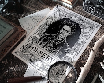 Sherlock Holmes Art Print, Victorian Steampunk Decor & Dark Academia Decor