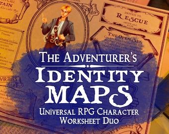 Universal RPG Character Sheet Duo, Editable, Printable Character Creation Worksheet And Template