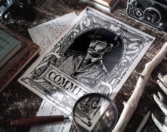 John Watson Art Print, Sherlock Holmes Art, Victorian Steampunk Decor & Dark Academia Decor