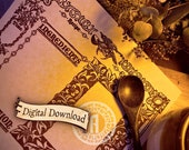 Printable Cookbook Template - Recipe Book Template Pages, Hobbit Book And Victorian Inspired