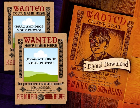 Medieval & Pirate Wanted Poster EDITABLE Dnd Bounty Flyers - Etsy