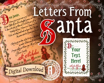 Editable Vintage Santa Letter Template – Gift Labels (Digital Download)