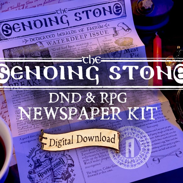 Newspaper Template- Editable Medieval Fantasy Newsletter Kit for Dnd Props, RPG accessories, DM gifts, Medieval reenactment